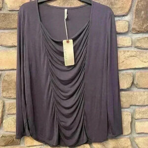 Lanston Womens Gray Long Sleeve Soft Dressy large NEW